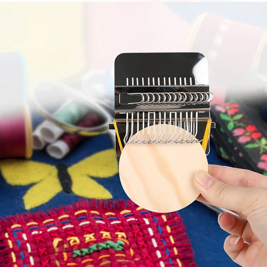 14-Pin Wooden Handheld Weaving Loom Tool for Clothing Repair Crafts Mending