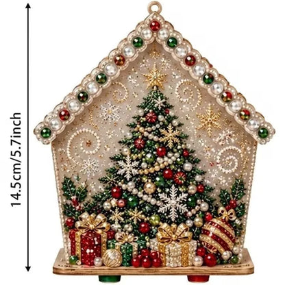 DIY 3D Christmas Painting Gingerbread Wooden House Holiday Craft Kit
