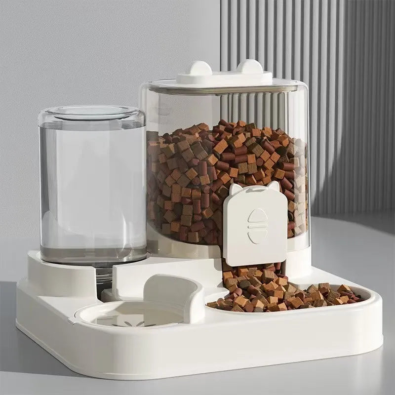Automatic Gravity Feeder Dog Cat Food Bowl With Water Fountain Large Capacity Pet Food Storage Dispenser Container Puppy Pet Accessories