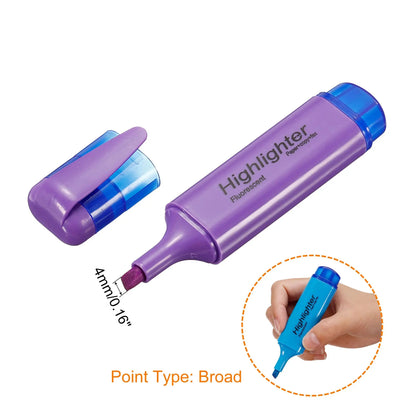 4Pc OR 6Pc Highlighter Fluorescent Pens Broad Tip Writing Marker Pens for Art Drawing Doodling Marking Office Stationery School Supply