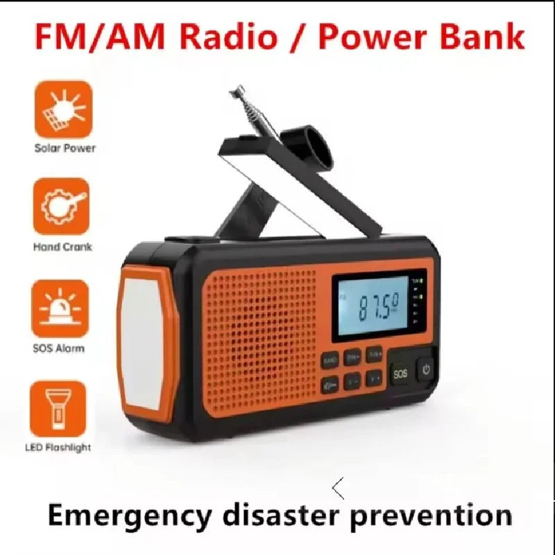Emergency Solar Radio Hand Crank Charging AM/FM Survival Radio