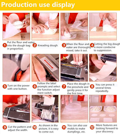 Commercial Electric Noodle & Pasta Maker – Stainless Steel Dough Roller Sheeter