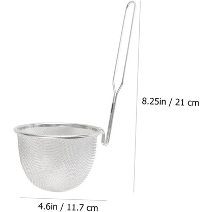 Noodle Colander Long Handle Stainless Steel Strainer Vegetable and Food Filtering Kitchen Accessory