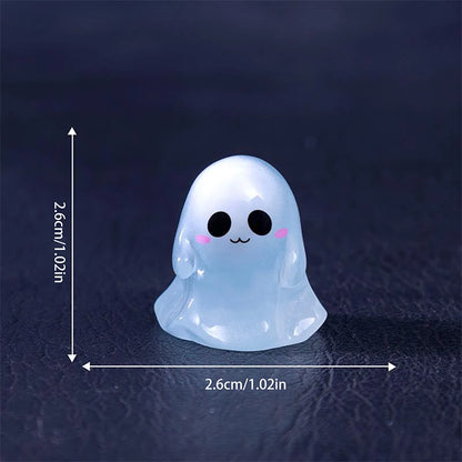 5Pcs Cute Dollhouse Luminous Ghost Doll Miniature Models DIY Accessory Doll House Decor Halloween Ornaments Glow In The Dark Toy