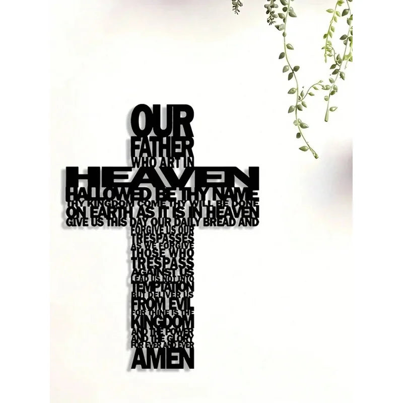 Inspirational Metal Cross Wall Art Home Decor 1PC