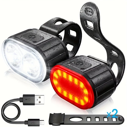 Rechargeable LED Bicycle Headlights and Taillights