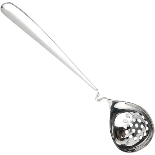 1pc Stainless Steel Straining Spoon Handle Versatile Kitchen Filter Ladle for Soup Oil and Food Easy to and Store for Cooking a