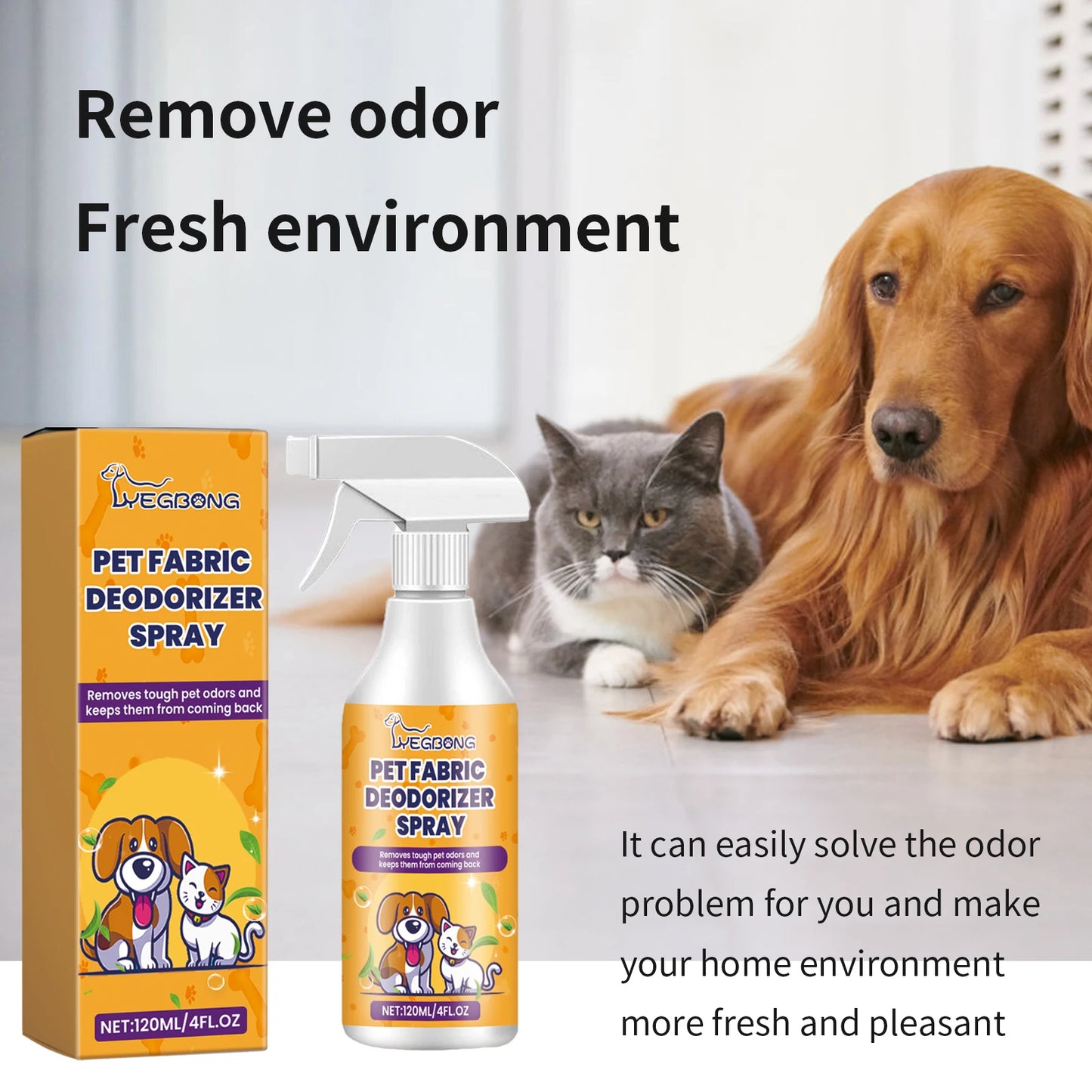 Pet Deodorizing Spray Clean Pet Odor Indoor Air Fresh Long Lasting Scent Deodorizer