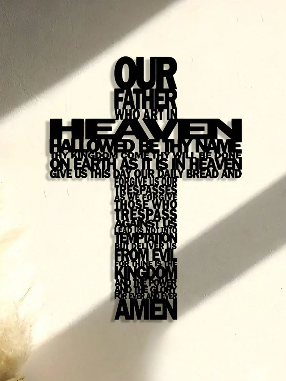 1PC Inspirational Metal Cross Wall Art Home Decor