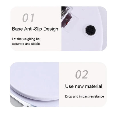 1pc 5kg Portable Digital Scale Scales Food Balance Measuring Weight Kitchen LED Electronic Scales