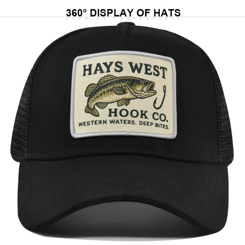 Sports Fishing Snapback Mesh Baseball Cap Trucker Hat Outdoor Cycling