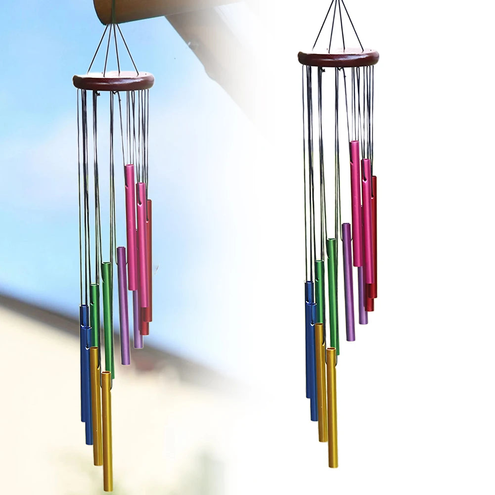 Wind Chimes for Garden 12 Metal Tubes with Hook Pleasant Melody Windchimes Metal Pipe Wind Chimes Bells Indoor and Outdoor Decor