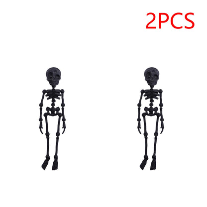 2/5PCS 3D Printed Skeleton Fridge Magnets with Movable Joints Cute Skull Fridge Magnets Home Kitchen Halloween Funny Decoration