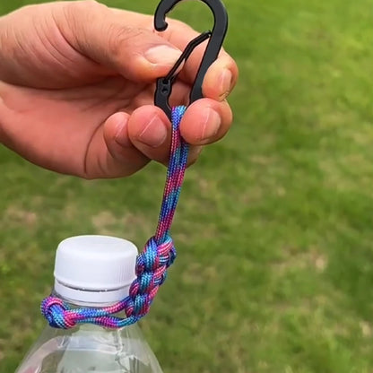 Paracord Water Bottle Buckle Carabiner Keychain Outdoor Kettle Holder Clip Hook
