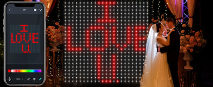 MIMI RGB Curtain Lights 400LEDs,Smart LED Curtain Light,IP65 Waterproof,Smart LED Wall Lights with APP&Remote