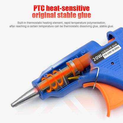 20W Mini Hot Glue Gun with 20 Glue Sticks, Electric DIY Craft & Home Repair Tool