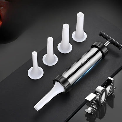 Stainless Steel Sausage Stuffer Jerky Gun Manaul Meat Syringe Home Made Homemade Sausage Tool Small Sausage Tool Filler