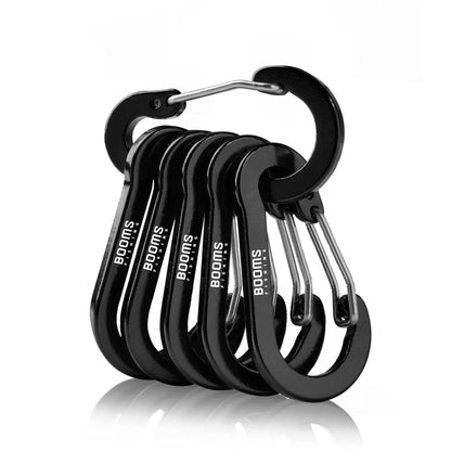 Recreational CC1 6Pcs Aluminum Alloy Carabiner Keychain Outdoor Camping Snap Clip Lock Buckle Hook Fishing Accessories