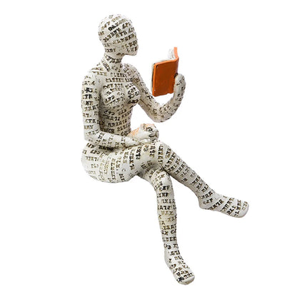 Reading Woman Statue Resin Sculptures Craft Home Room Desk Ornaments Decoration