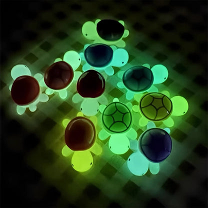 100pcmini Resin Animal Turtle Glow In The Dark Pieces Miniature Items Dolls Hideable Little Turtle For Garden Decoration Dollhou