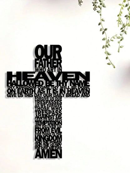 1PC Inspirational Metal Cross Wall Art Home Decor