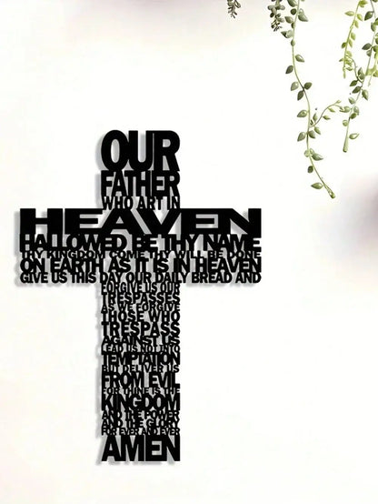 1PC Inspirational Metal Cross Wall Art Home Decor