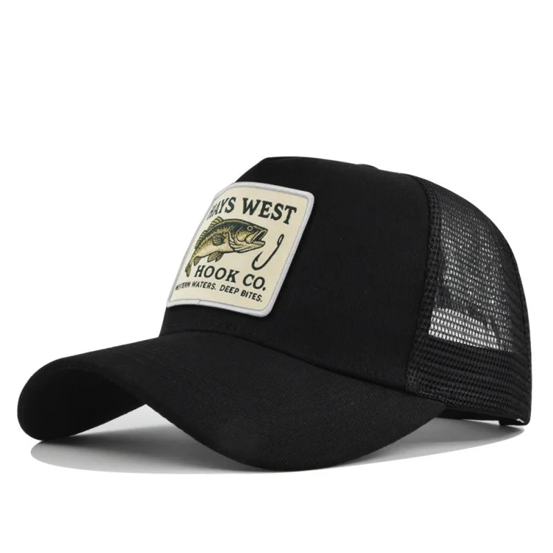 Sports Fishing Snapback Mesh Baseball Cap Trucker Hat Outdoor Cycling