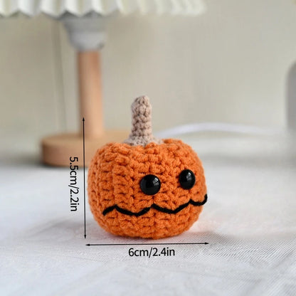 Halloween Pumpkins Crochet Punpkin Ghost Sunflower Desktop Ornament Decoration Halloweren Gift Potted Plant Summerween
