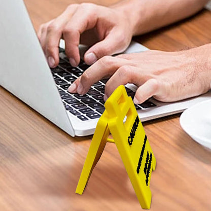 Caution Overstimulated Desk Sign Desk Caution Sign 3D Printed Table Warning Decoration Mini Warning Caution Sign for Desk Decor