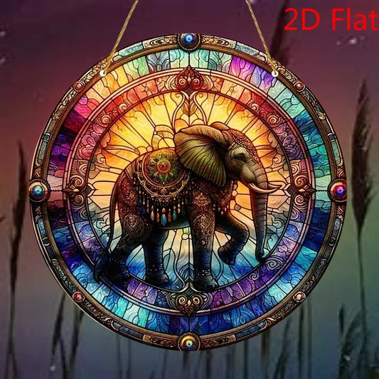 1pc Elephant Suncatcher - 2D Acrylic Window Hanging for Home & Garden Decor