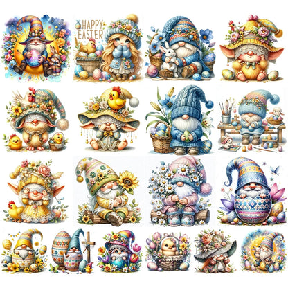 30*30CM 5D DIY Full Round Drill Diamond Painting Easter Gnome Egg Kit Home Decoration Art Craft Mosaic Painting