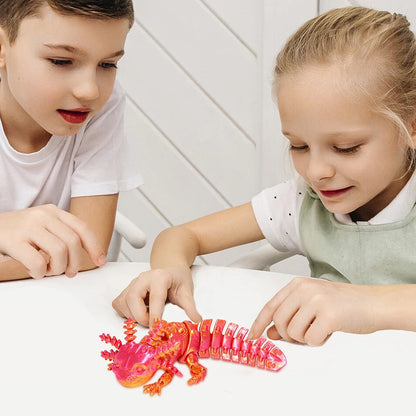 Articulated Mechanical Axolotl Figurine Collectible Axolotl Fidget Toy Executive Desk Toy for Stress Relief Home Decor