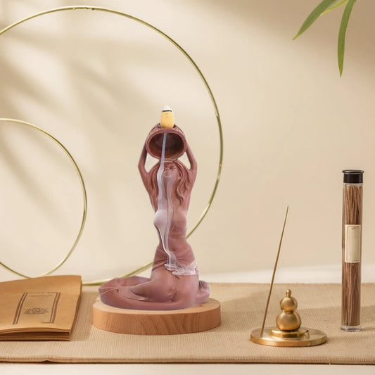 Backflow Incense Burner Waterfall Incense Holder Creative Backflow Incense Holder Decorative Aroma Stove for Home Office