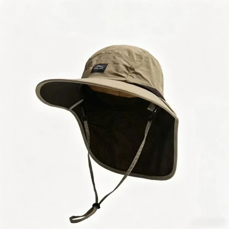 Wide Brim Neck Protection Unisex Bucket Hats Outdoor Visor Quick-drying