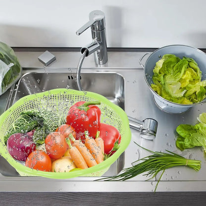 4pcs Plastic Rice Washing Basket and Strainer Set, Multifunctional Colander for Vegetables, Fruits, Pasta, and Dough Preparatio