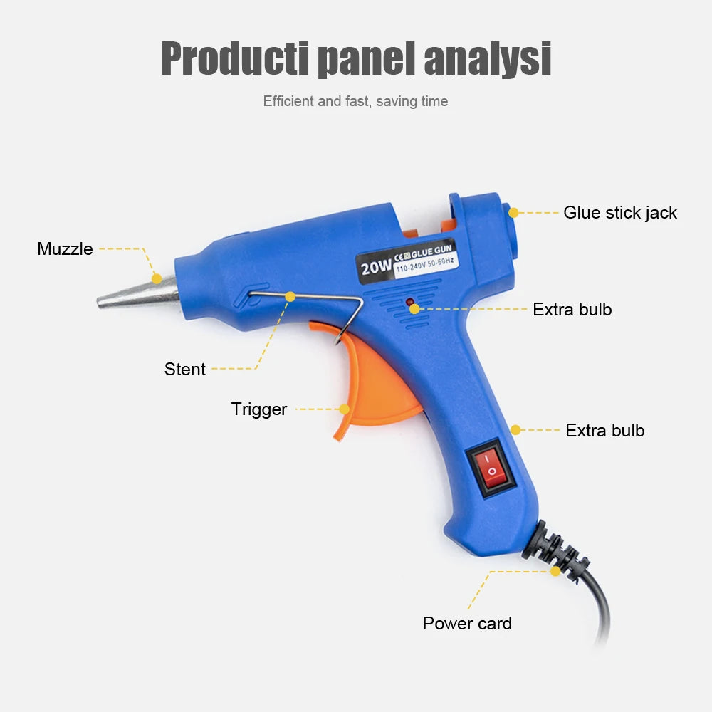 20W Mini Hot Glue Gun with 20 Glue Sticks, Electric DIY Craft & Home Repair Tool