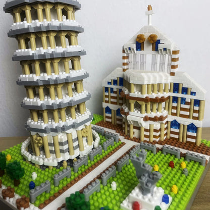 Leaning Tower of Pisa Micro Mini Building Blocks Toys-Cubicle and Home Décor,Historical Enthusiasts'Collectible,Educational