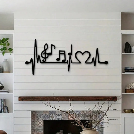 Music & Love Metal Wall Art - Couple-Themed Decor for Indoor/Outdoor Use. Ideal Anniversary Gift for room, or Dining Room.