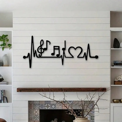 Music & Love Metal Wall Art - Couple-Themed Decor for Indoor/Outdoor Use. Ideal Anniversary Gift for room, or Dining Room.