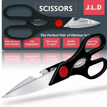 MultiFunctional Kitchen Scissors with Stainless Steel Blades and Ergonomic Grip for Cutting Meat and Vegetables Opening Bottles