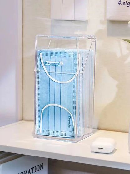 1/3PCS Transparent Mask Storage Box With Cover Dust Mouth And Nose Cover Door Desk Entrance Mask Box