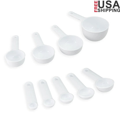 9 Piece Measuring Cups Spoon Set Soft Grip Easy Read Dishwasher Safe Kitchen Tools Wet Dry Ingredients Cooking Baking