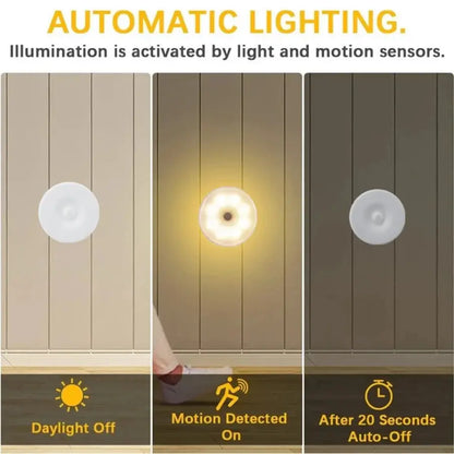 Motion Sensor Light Led USB Nightlights Rechargeable Lamp for Bedroom Staircase Hallway Wardrobe Cupboard Lighting