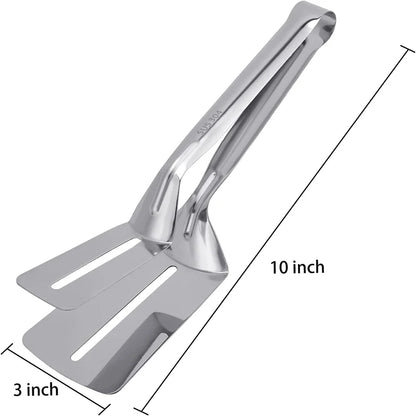 Stainless Steel Food Tongs - Multipurpose Kitchen Turner for Grilling, Flipping Steak, Fish & Pizza  cuisine kitchen tools