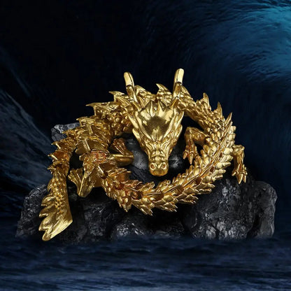 3D Printed Articulated Dragon Chinese Dragon Flexible Realistic Made Ornament Toy Model Home Office Decoration Decor