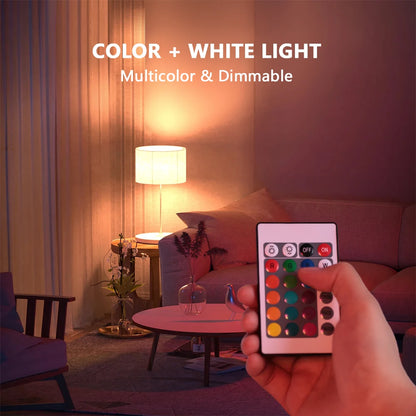 220V E27 RGB LED Light Bulb Bombillas LED 5W 10W IR Remote Control Changeable Colorful RGBW Led Lamp Spotlight Bulb
