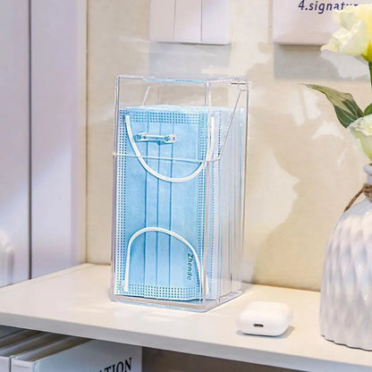 1/3PCS Transparent Mask Storage Box With Cover Dust Mouth And Nose Cover Door Desk Entrance Mask Box