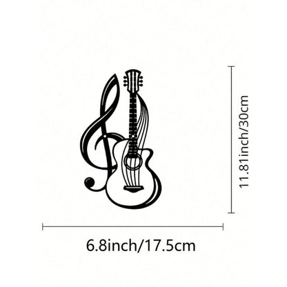 1PC Black Metal Guitar Wall Art (Wall Sculpture) |Creative Iron Hanging for Home | Music Lover Gift | Halloween & Christmas Gift