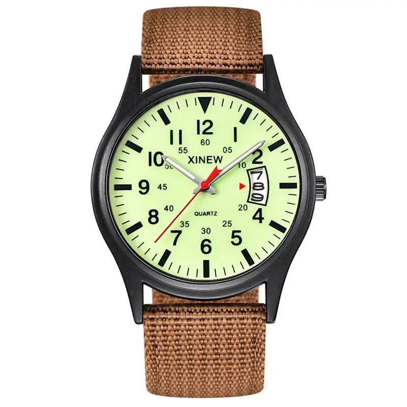 Quartz Movement Sports Watch with Nylon Band and Calendar