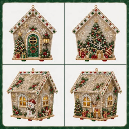 DIY 3D Christmas Painting Gingerbread Wooden House Holiday Craft Kit